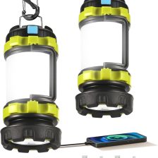 2 Pack LED Camping Lantern Flashlight Rechargeable, Consciot Portable Torch with 6 Light Modes, 3600mAh Power Bank, IPX4 Waterproof, USB C, Camping Lights for Hurricane, Emergency, Survival Kits