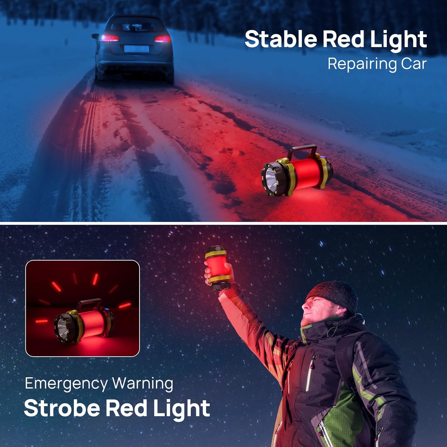 2 Pack LED Camping Lantern Flashlight Rechargeable, Consciot Portable Torch with 6 Light Modes, 3600mAh Power Bank, IPX4 Waterproof, USB C, Camping Lights for Hurricane, Emergency, Survival Kits - Image 3